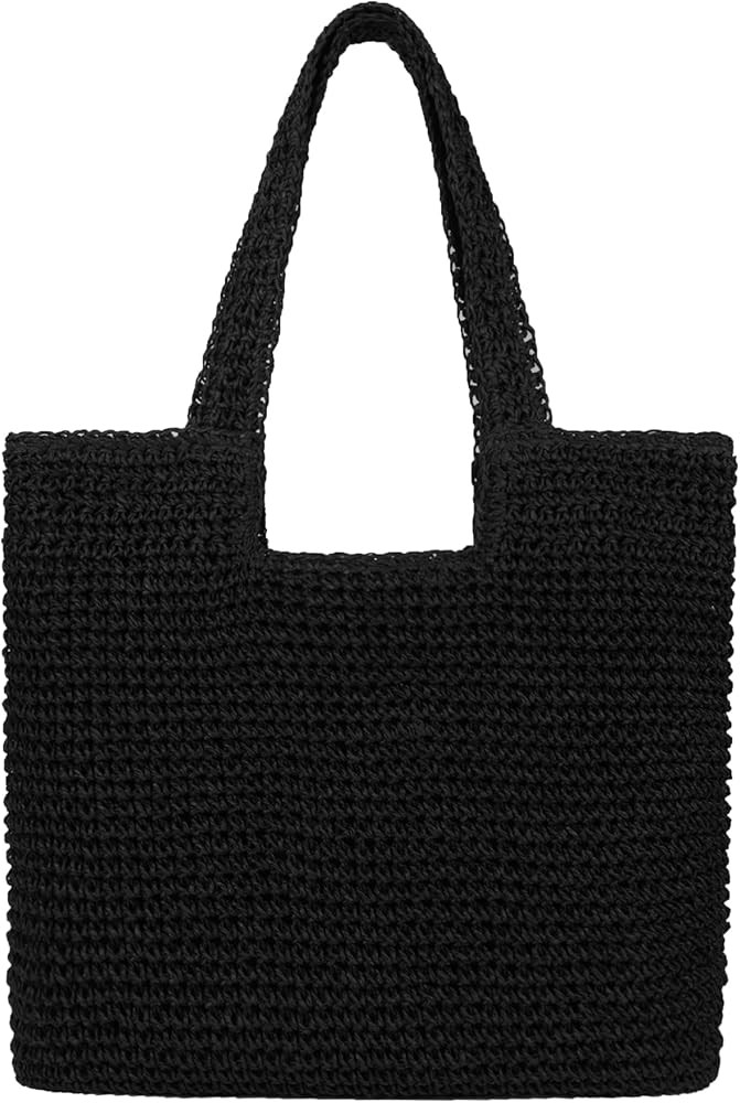 Women Large Straw Beach Bag Handmade Woven Shoulder Bags Hobo Tote Handbag Purse for Summer, A-bl... | Amazon (CA)