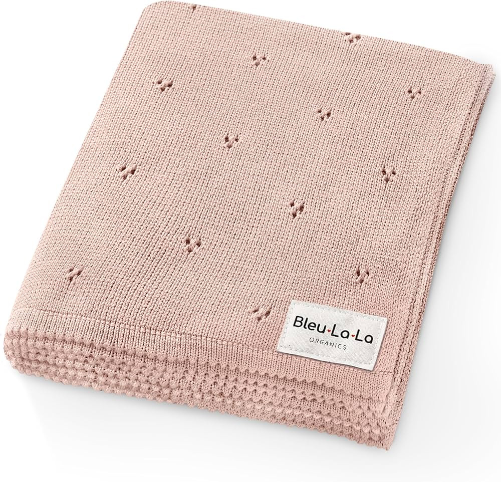 Organic Pointelle Receiving Swaddle Blanket for Girls - 100% Luxury Organic Soft Cotton Knit Warm... | Amazon (US)