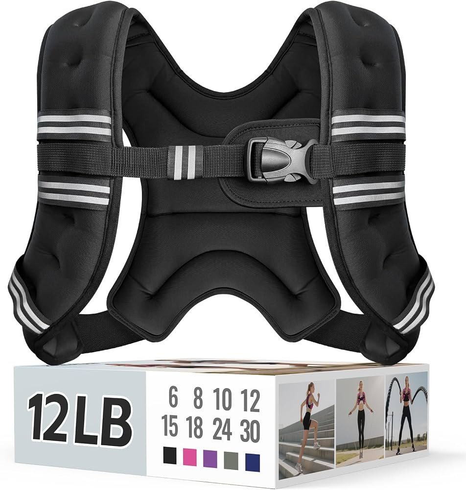 Zeerun Weighted Vest, 6lb/8lb/10lb/12lb/15lb/18lb/20lb/24lb/30lb for Men Women, Reflective Stripe... | Amazon (US)