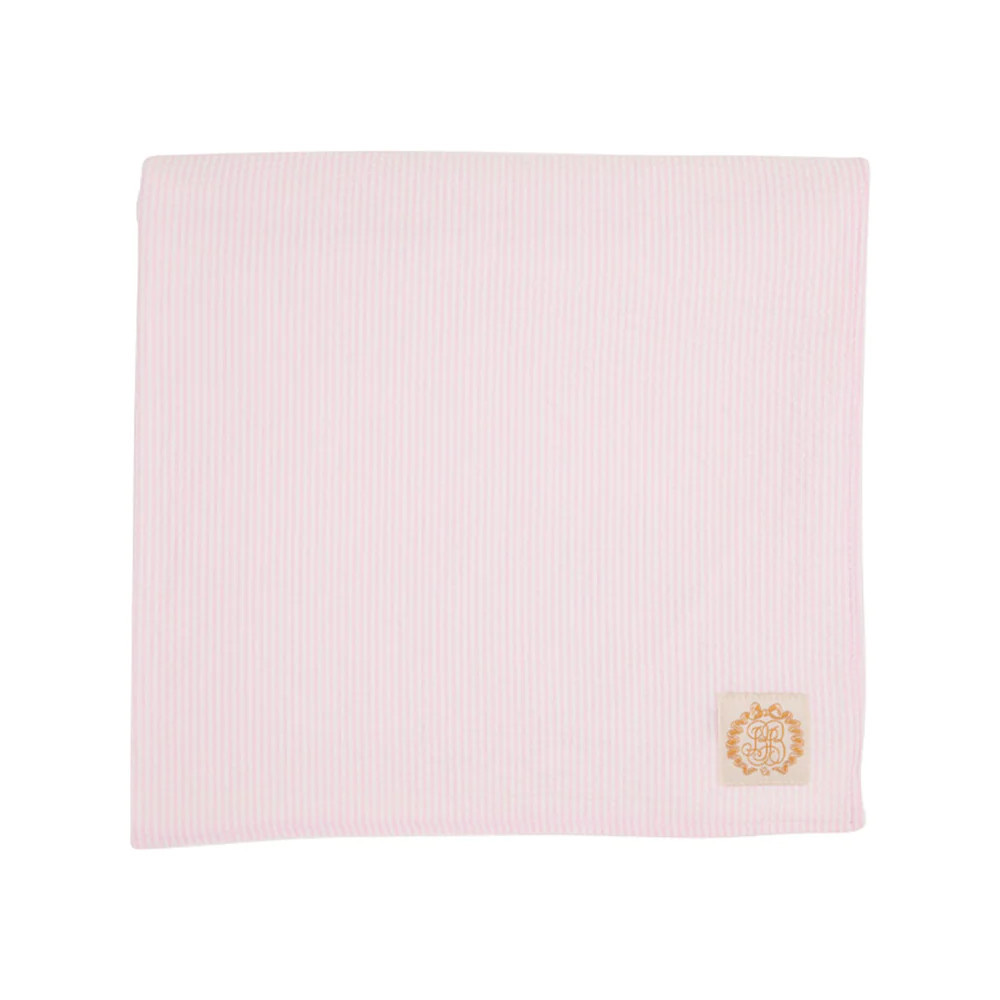 Bishop Bath & Beach Towel - Pink Savannah Seersucker | The Beaufort Bonnet Company