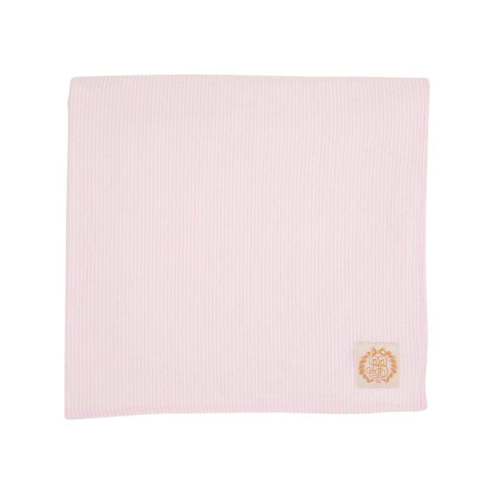 Bishop Bath & Beach Towel - Pink Savannah Seersucker | The Beaufort Bonnet Company