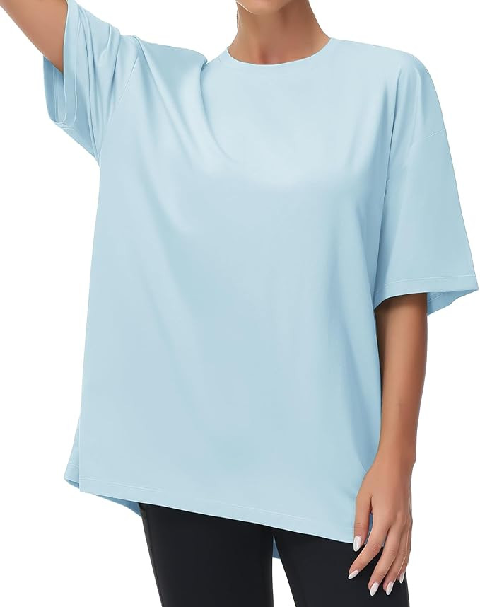 THE GYM PEOPLE Women's Casual Oversized T-Shirts Summer Crewneck Short Sleeve Workout Basic Tee T... | Amazon (US)