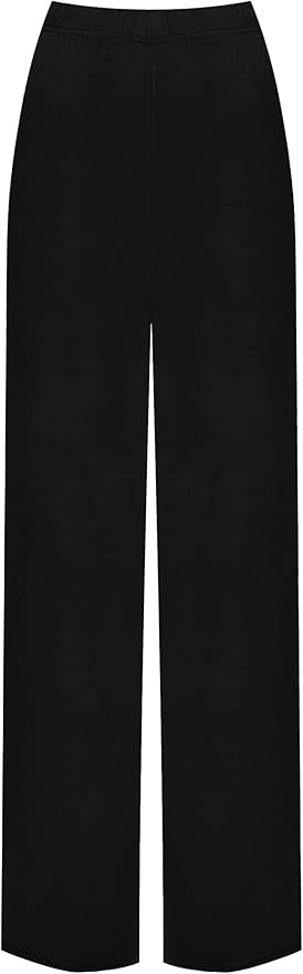 WearAll Ladies Palazzo Wide Leg Flared Elasticated Stretch Plus Size Plain Trousers | Amazon (UK)
