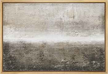 wall26 Framed Canvas Print Wall Art Minimal Brown Brush Stroke Pastel Landscape Abstract Shapes I... | Amazon (US)