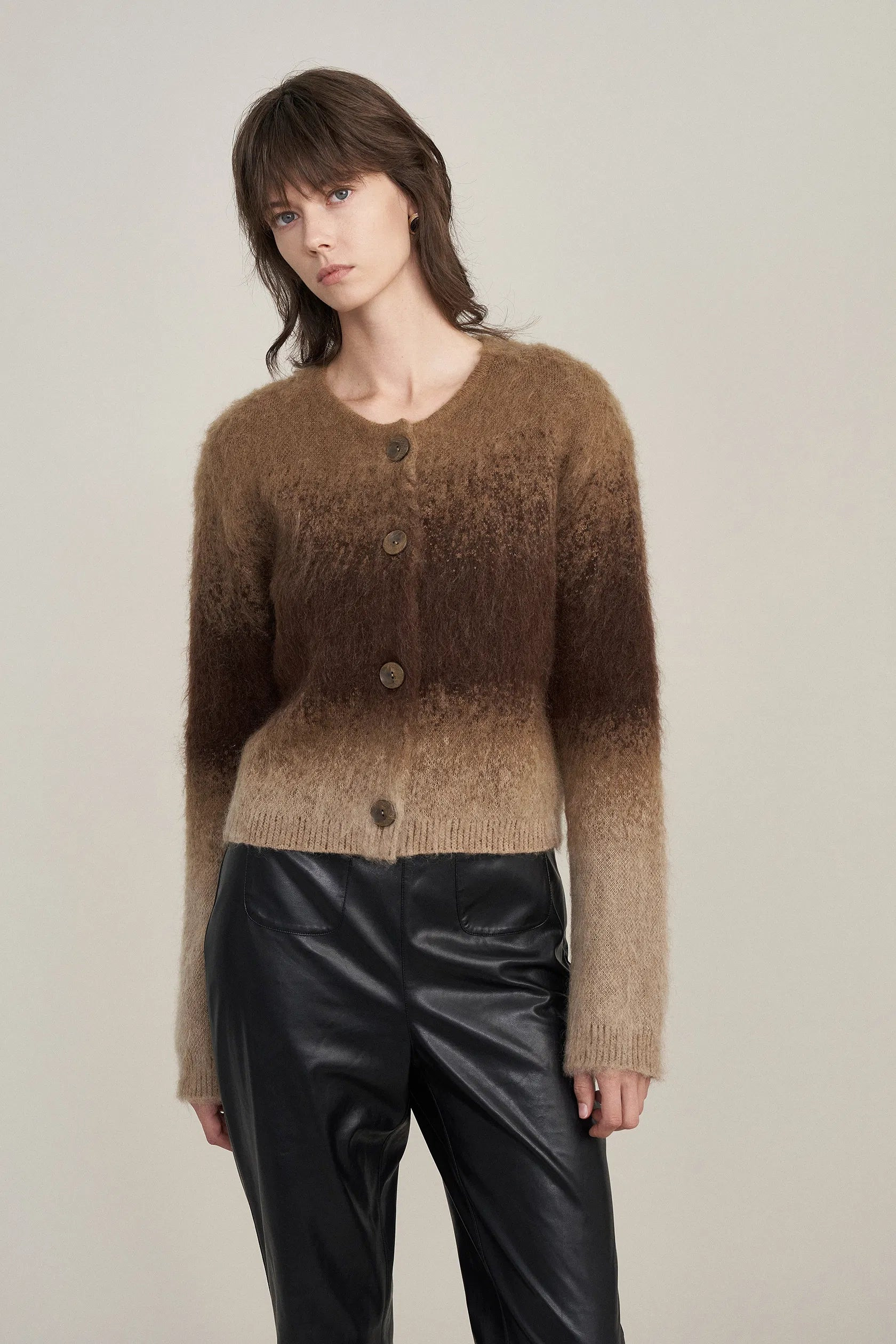 Ivy Ombré Cardigan in Kid Mohair Wool Knit | Fabrique