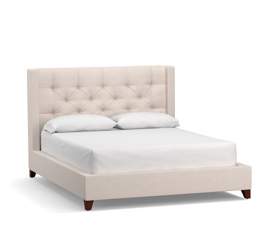 Harper Upholstered Tufted Low Bed | Pottery Barn (US)