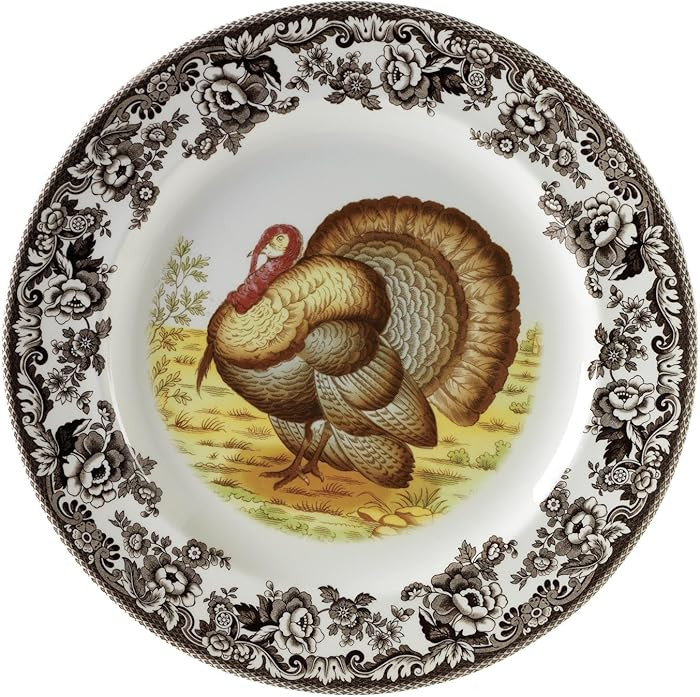 Spode Woodland Turkey Salad Plate - Traditional Wildlife Design, Thanksgiving Appetizer or Desser... | Amazon (US)