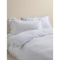 M&S Pure Cotton French Ruffle Embroidery Bedding Set White | Marks & Spencer (UK)