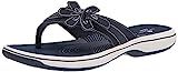 Clarks womens Brinkley Flora Flip Flop, Navy Synthetic, 11 US | Amazon (US)