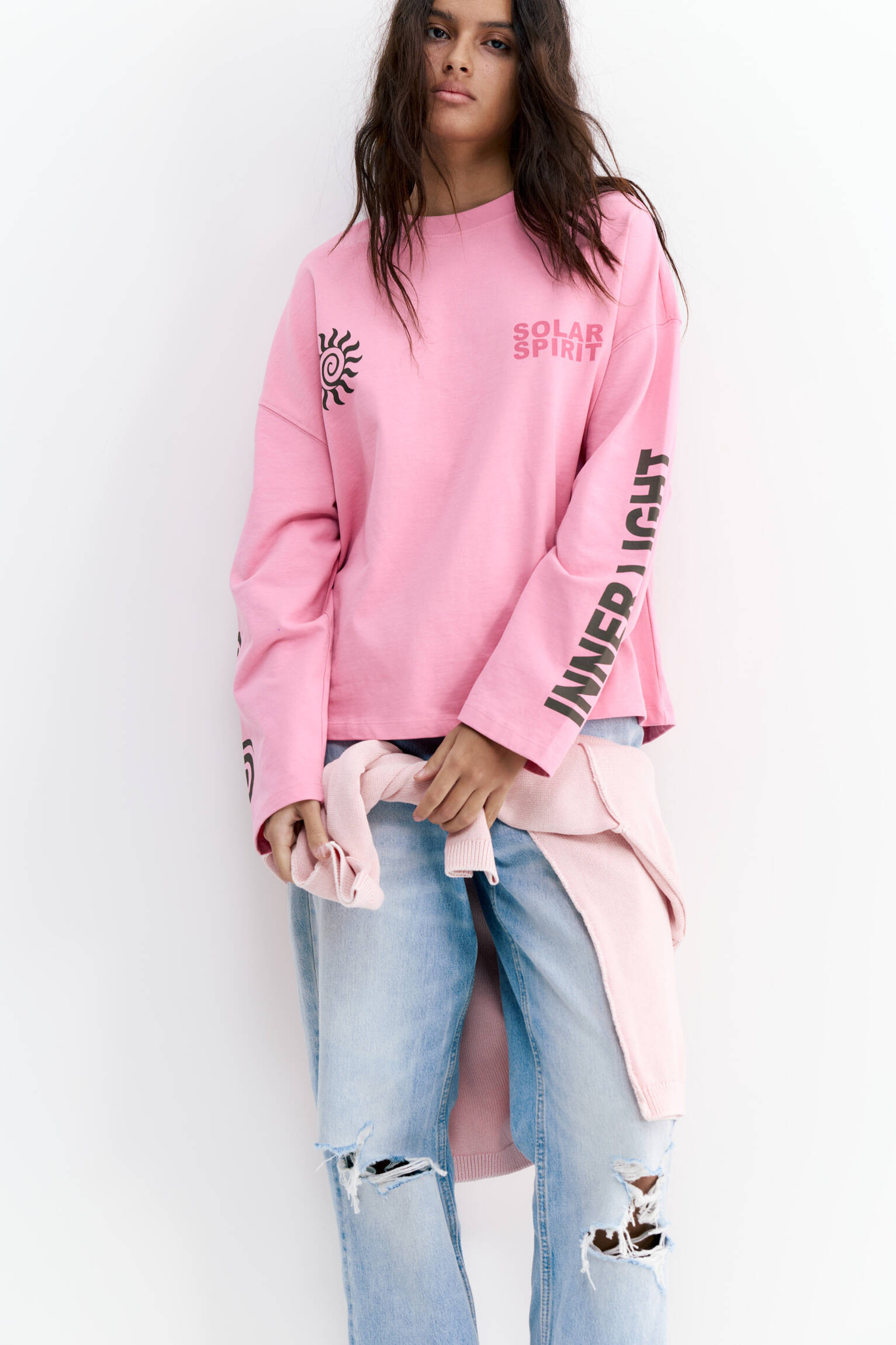 T-shirt met lange mouw en zon - Pull&Bear The Netherlands | PULL and BEAR NL