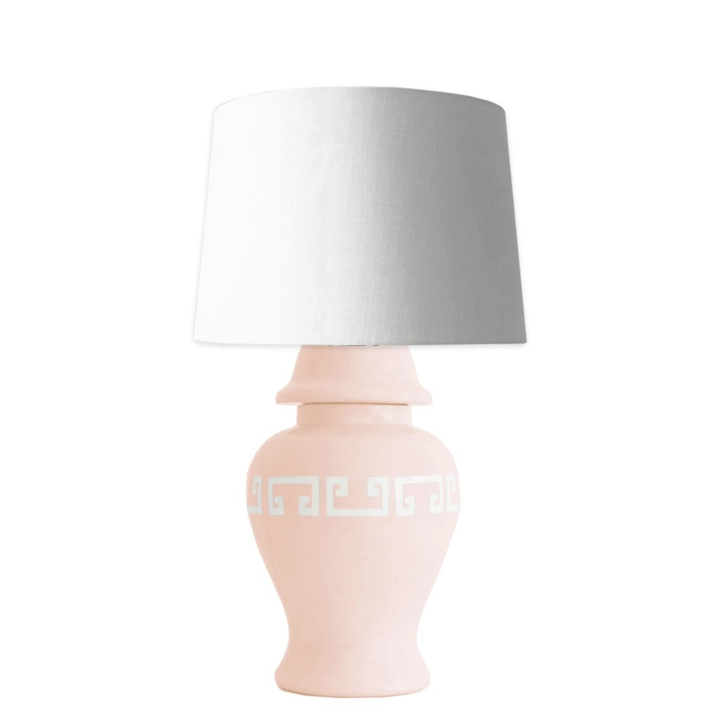 Blush Greek Key Ginger Jar Lamp | Lo Home by Lauren Haskell Designs