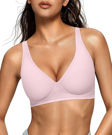 OEAK Womens Deep V Bras Comfortable Bras Support Push Up Bralettes Low Cut no Underwire Bras Plun... | Amazon (US)