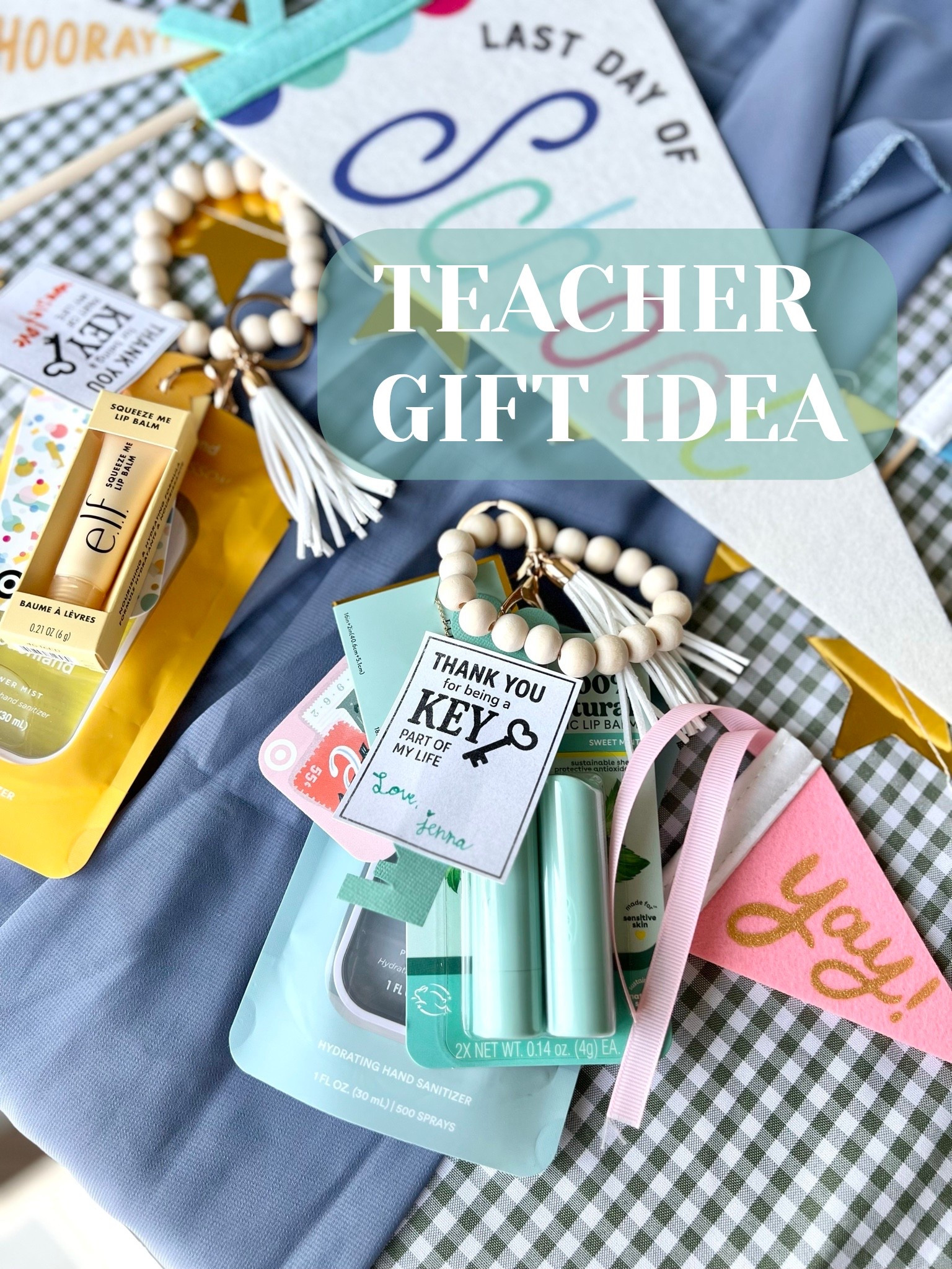 We love making these keychains for our teachers - “thank you for being a key part of my life” 
Comment on my IG reel for the free printable tags! 🏷️ you can add anything you can hole punch, so we give a gift card, chapstick, hand sanitizer, jewelry etc. 

#LTKKids #LTKmomlife #LTKSeasonal