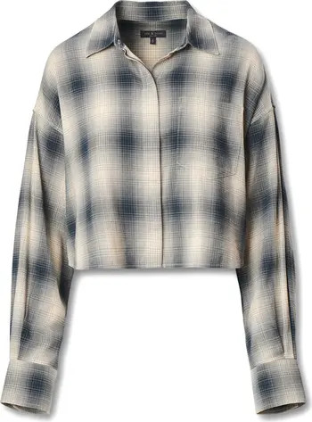 Marin Plaid Crop Button-Up Shirt | Nordstrom