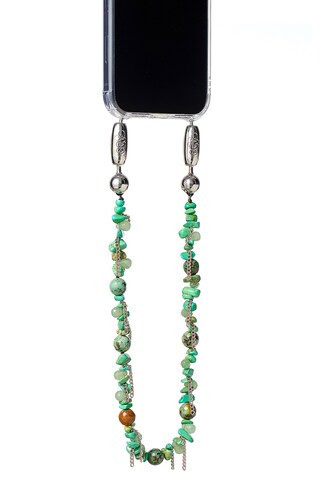 Ossa Stone + Fringe Wristlet in Blue | FWRD 