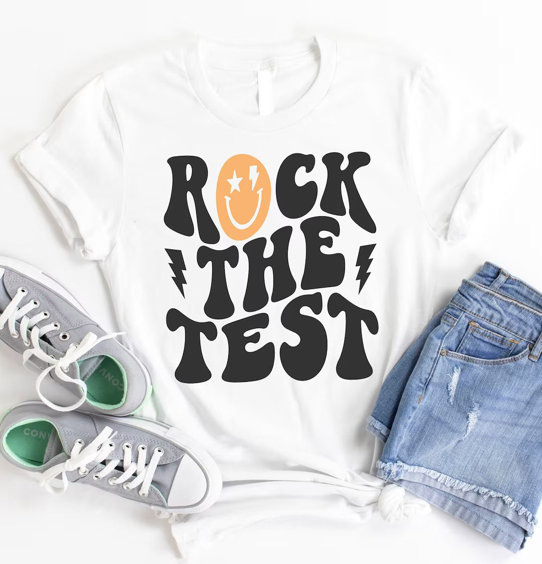 Rock The Test Shirt, Teacher Shirt, Teacher Testing, Teacher Tshirt, Teacher Shirts, Funny Teache... | Etsy (US)