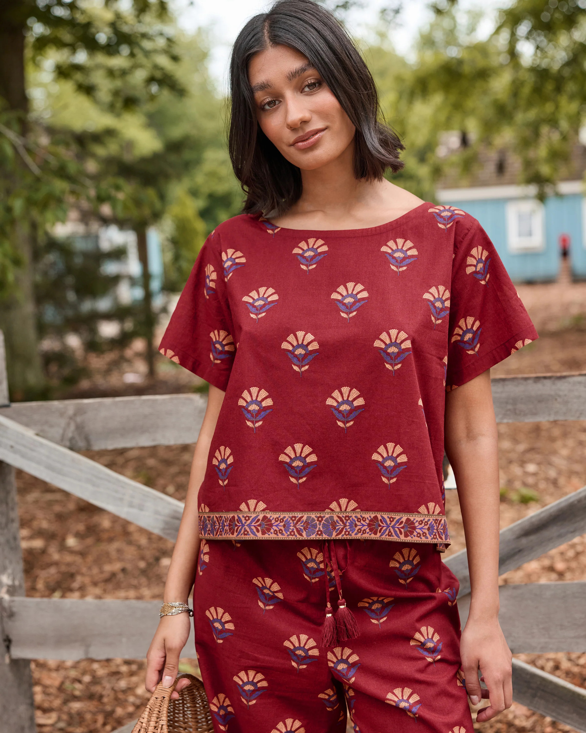 Canyon Wildflower - Carry on Cropped Top - Red Rock | Printfresh