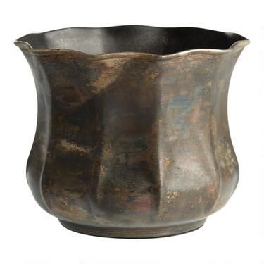 Aged Patina Metal Fluted Planter | World Market