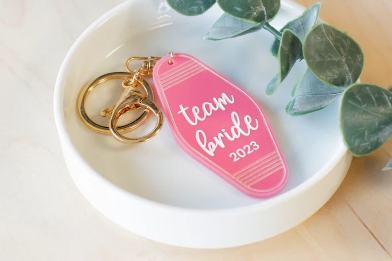 Team Bride Motel Keychain, Bachelorette Party Favors, Bridesmaids Proposal Box Gifts, Bridal Gift... | Etsy (US)