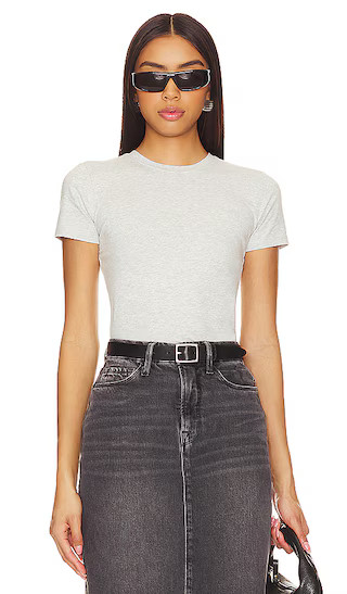 Cropped Baby Tee in Heather Grey001 | Revolve Clothing (Global)
