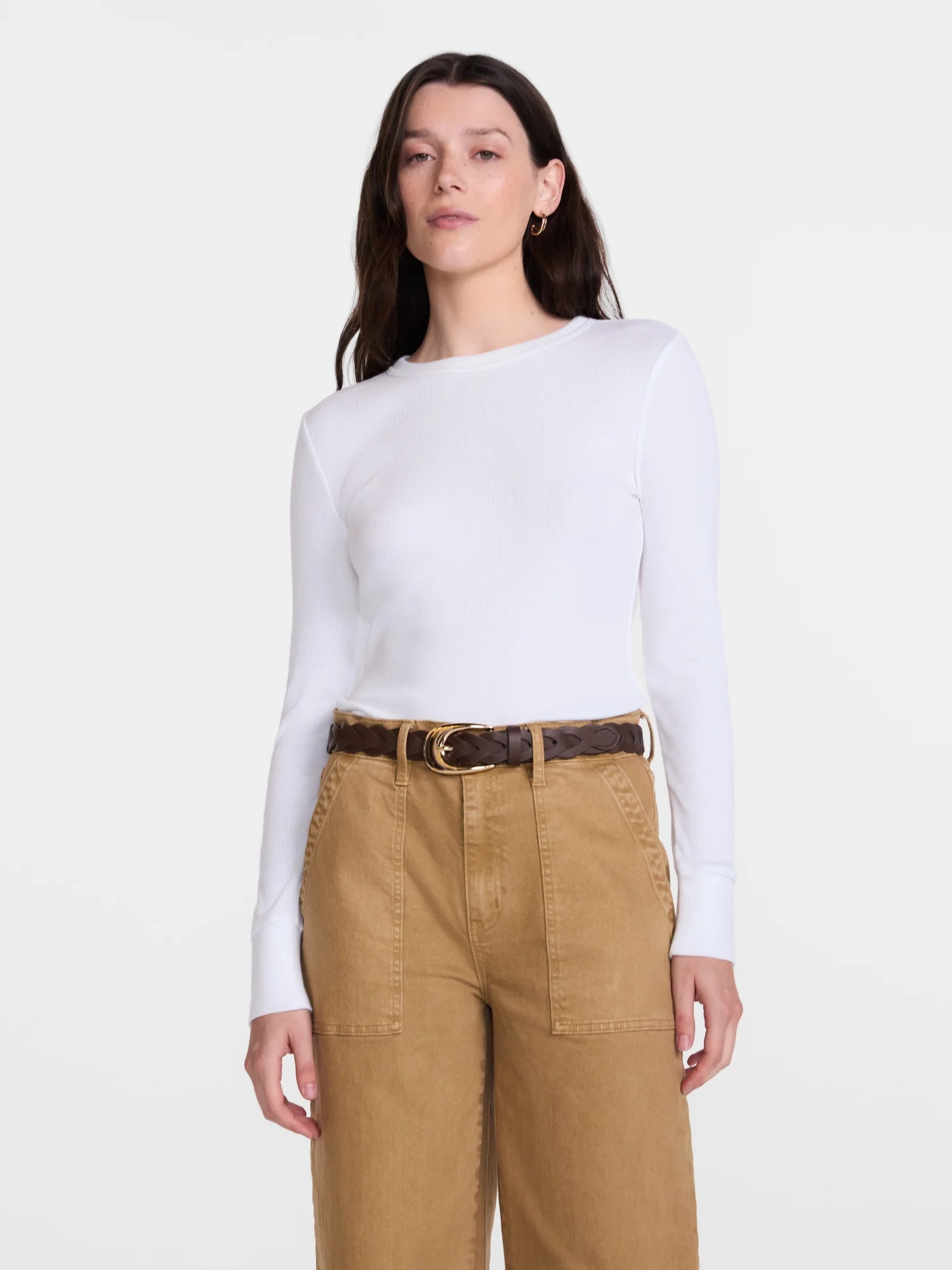 Scenario Women's and Women's Plus Rib Tee with Long Sleeves, Sizes XS-4X | Walmart (US)