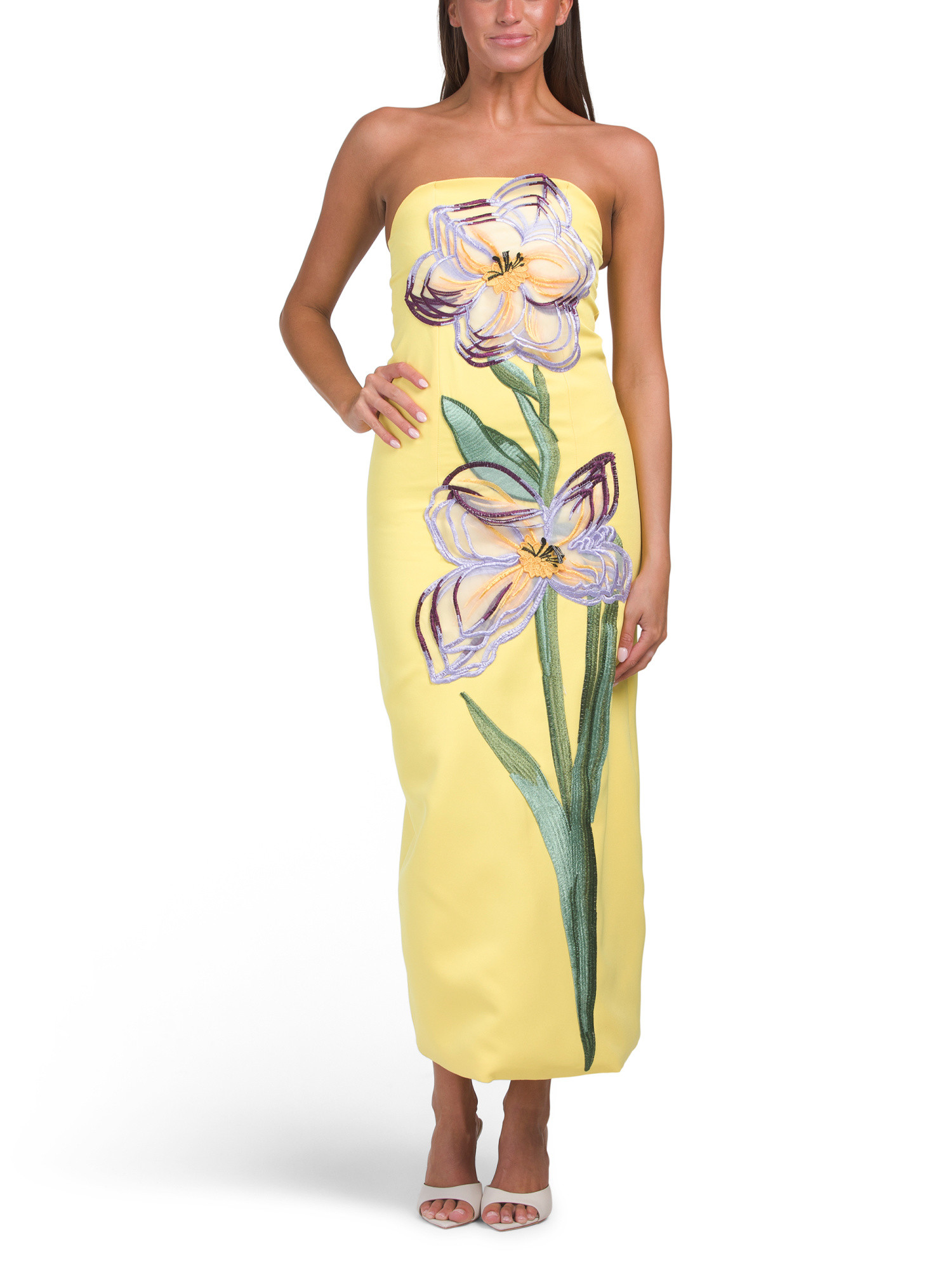 Strapless Floral Applique Cocktail Dress | TJ Maxx