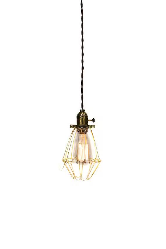 Vintage Industrial Cage Light - Economy Minimalist Bare Bulb Pendant Light | Etsy (CAD)