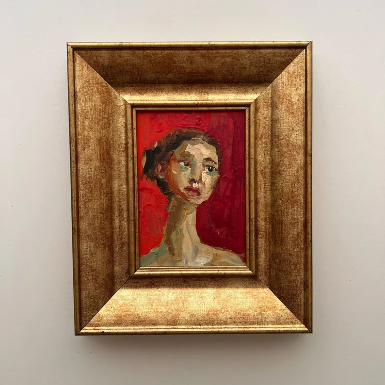 Woman Face Artwork Abstract Portrait Original Art Diverse Woman Portrait Framed Oil Painting Woma... | Etsy (US)