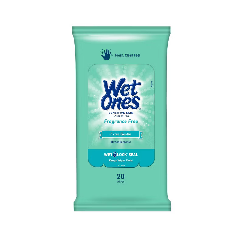 Wet Ones Sensitive Skin Hand Wipes Travel Pack - Fragrance Free - 20ct | Target