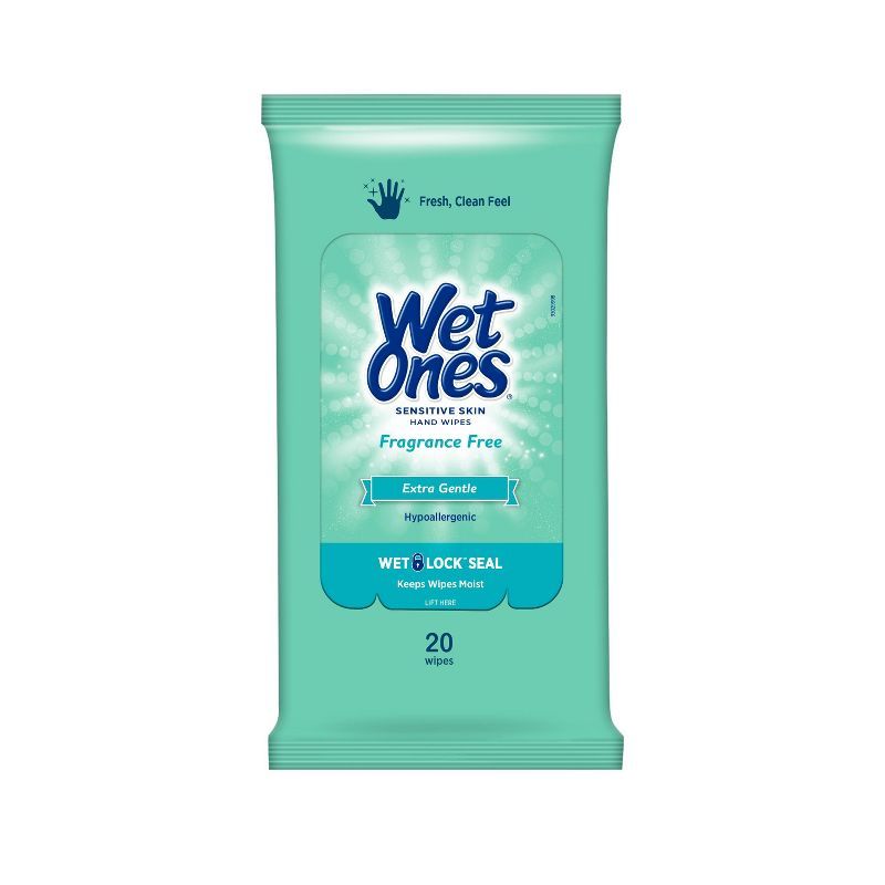 Wet Ones Sensitive Skin Hand Wipes Travel Pack - Fragrance Free - 20ct | Target