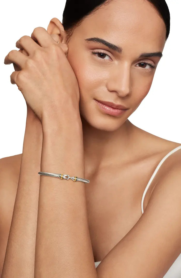 Cable Buckle Bracelet with Gold, 4mm | Nordstrom
