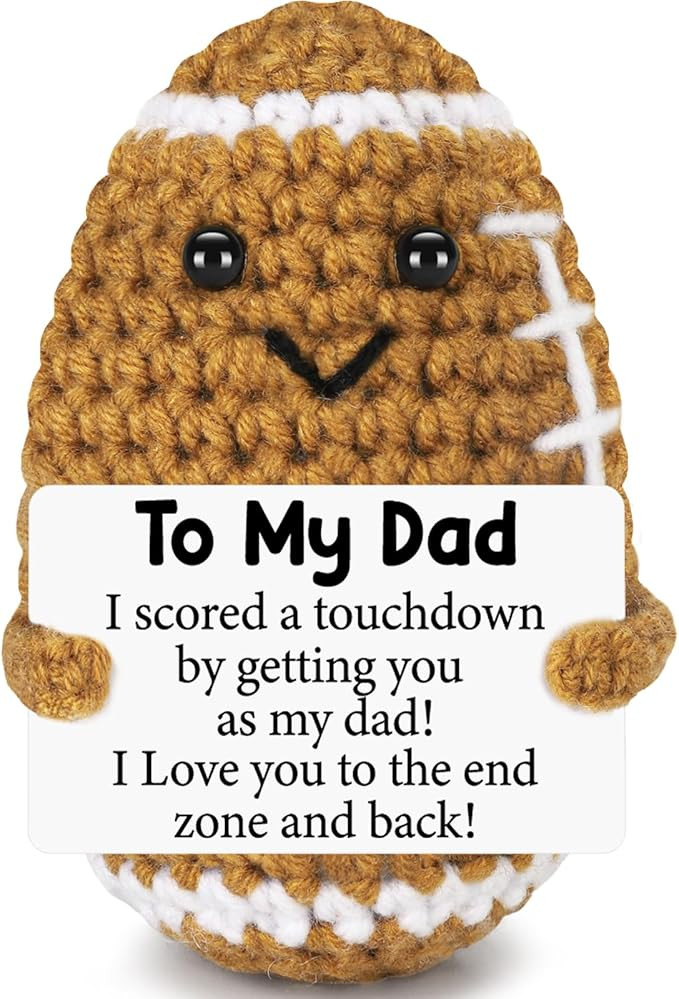 Funny Fathers Day Dad Gifts from Daughter Son Wife, Positive Handmade Crochet Father's Day Birthd... | Amazon (US)