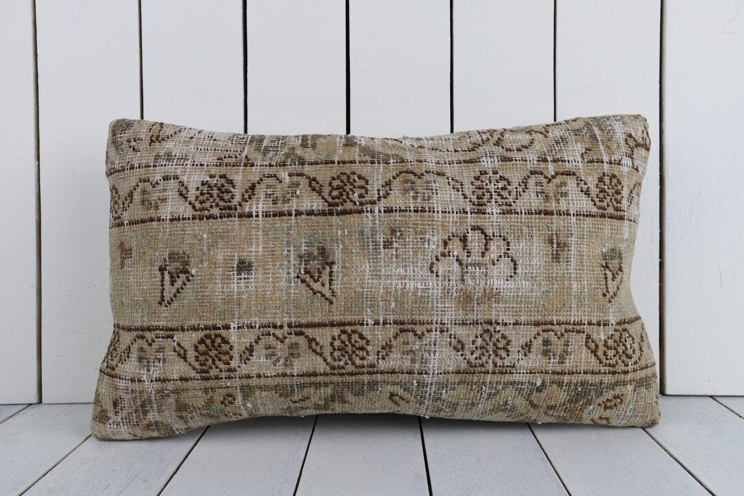 vintage kilim pillow, 12x20 pillow case, turkish kilim pillow, throw pillow, decorative carpet, k... | Etsy (US)