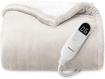 Bedsure Heated Blanket Throw Blanket - Fast Heating Electric Blanket, Soft Flannel Heated Throw w... | Amazon (US)
