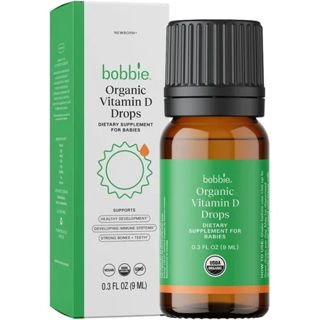 Bobbie Organic Infant Vitamin D Drops, Daily Dietary Supplement for Babies, Immune System and Healthy Development Support, Certified USDA Organic, 0.3 fl oz | Walmart (US)