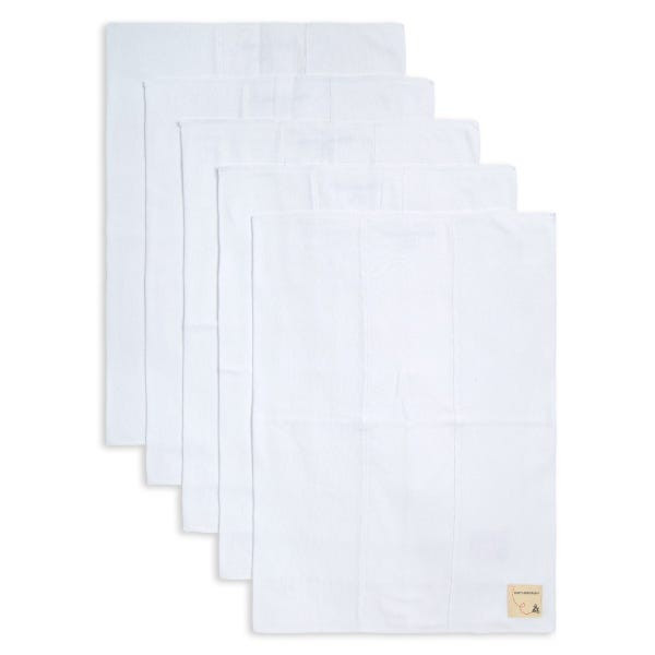 Bee Essentials Solid Organic Burp Cloths 5 Pack - Cloud | Burts Bees Baby