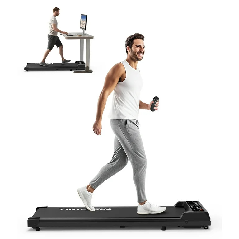 Walking Treadmill Under Desk Portable Walking Pad 265LBS 2.25HP for Home Office, Black | Walmart (US)