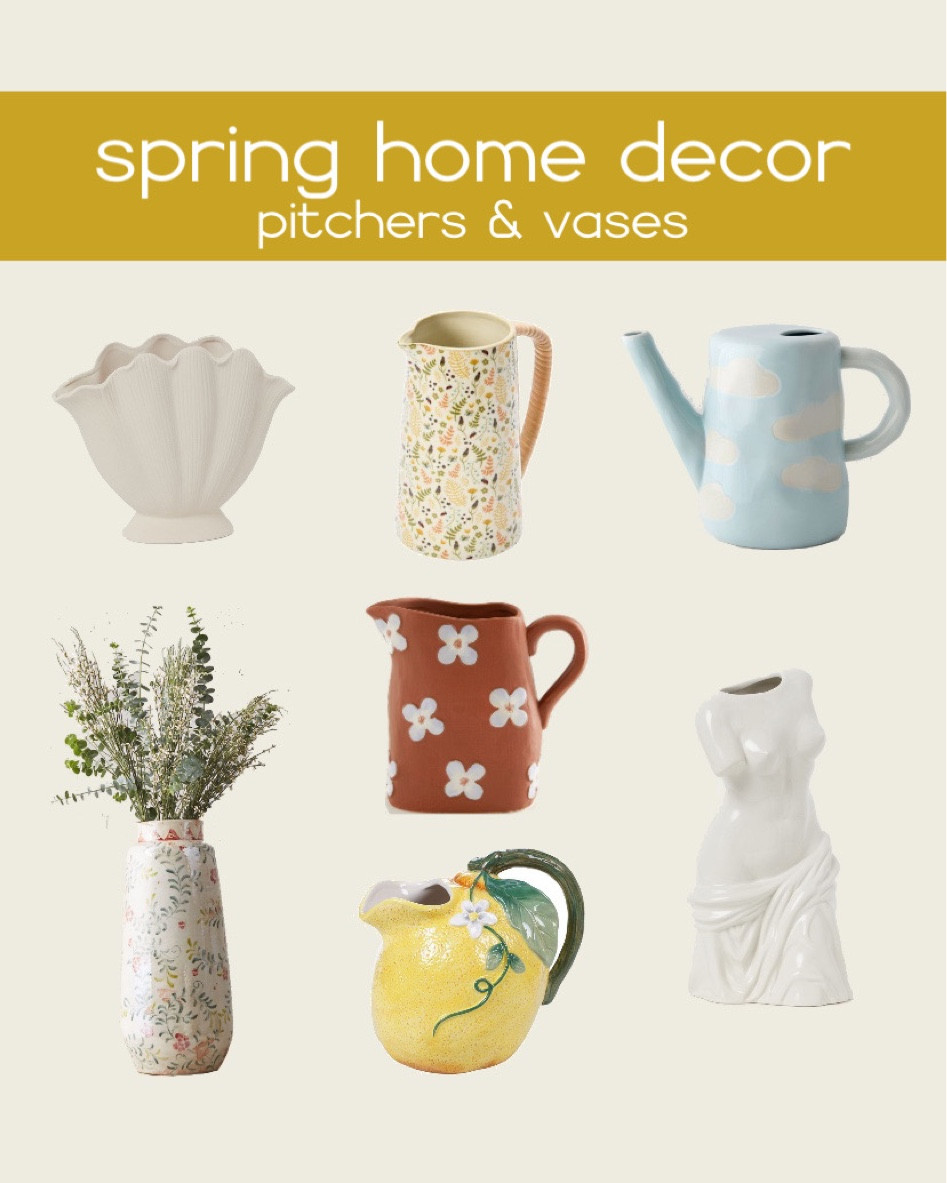 New spring arrivals! Pitchers and vases. 

Home, decor, bedroom, home decor, pillow, spring, summer, urban outfitters, west elm, H&M, world market

#LTKhome #LTKsalealert #LTKunder50