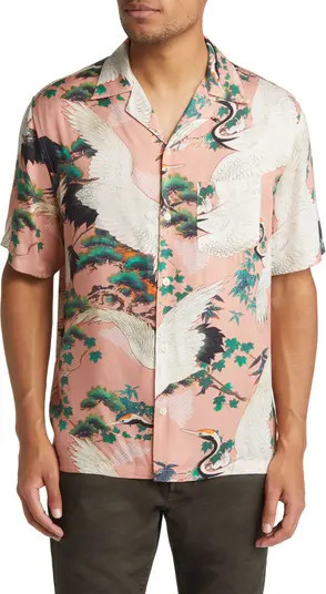 AllSaints Craned Short Sleeve Button-Up Camp Shirt | Nordstrom | Nordstrom