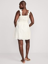 Waist-Defined Ruffle-Trimmed Mini Dress for Women | Old Navy (US)