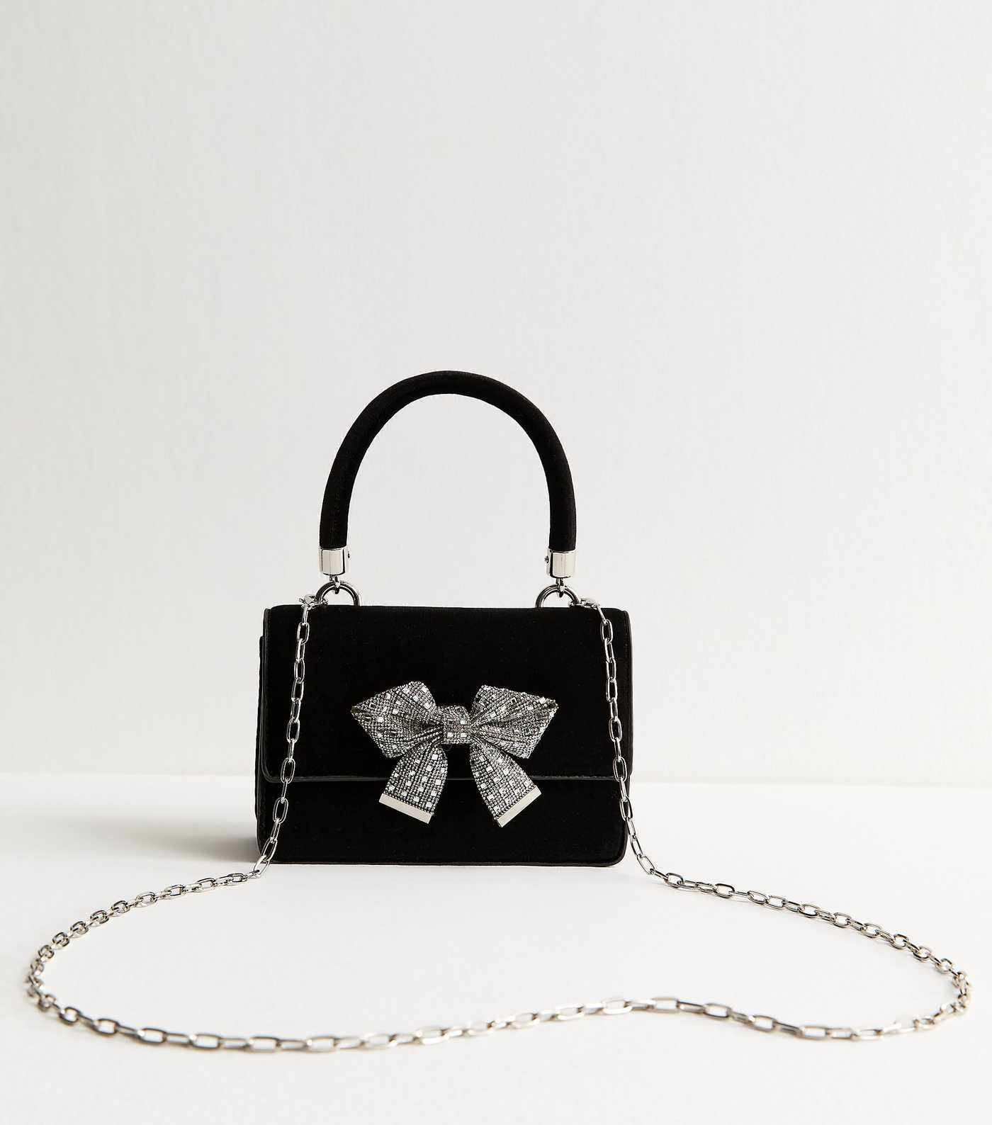 Black Diamante Bow Top Handle Bag | New Look | New Look (UK)