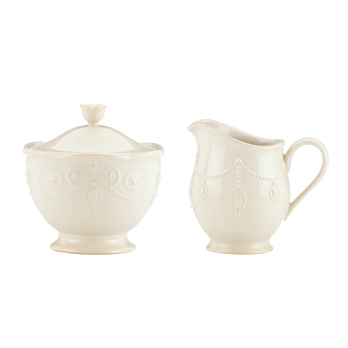 French Perle White Sugar and Creamer Set | Birch Lane
