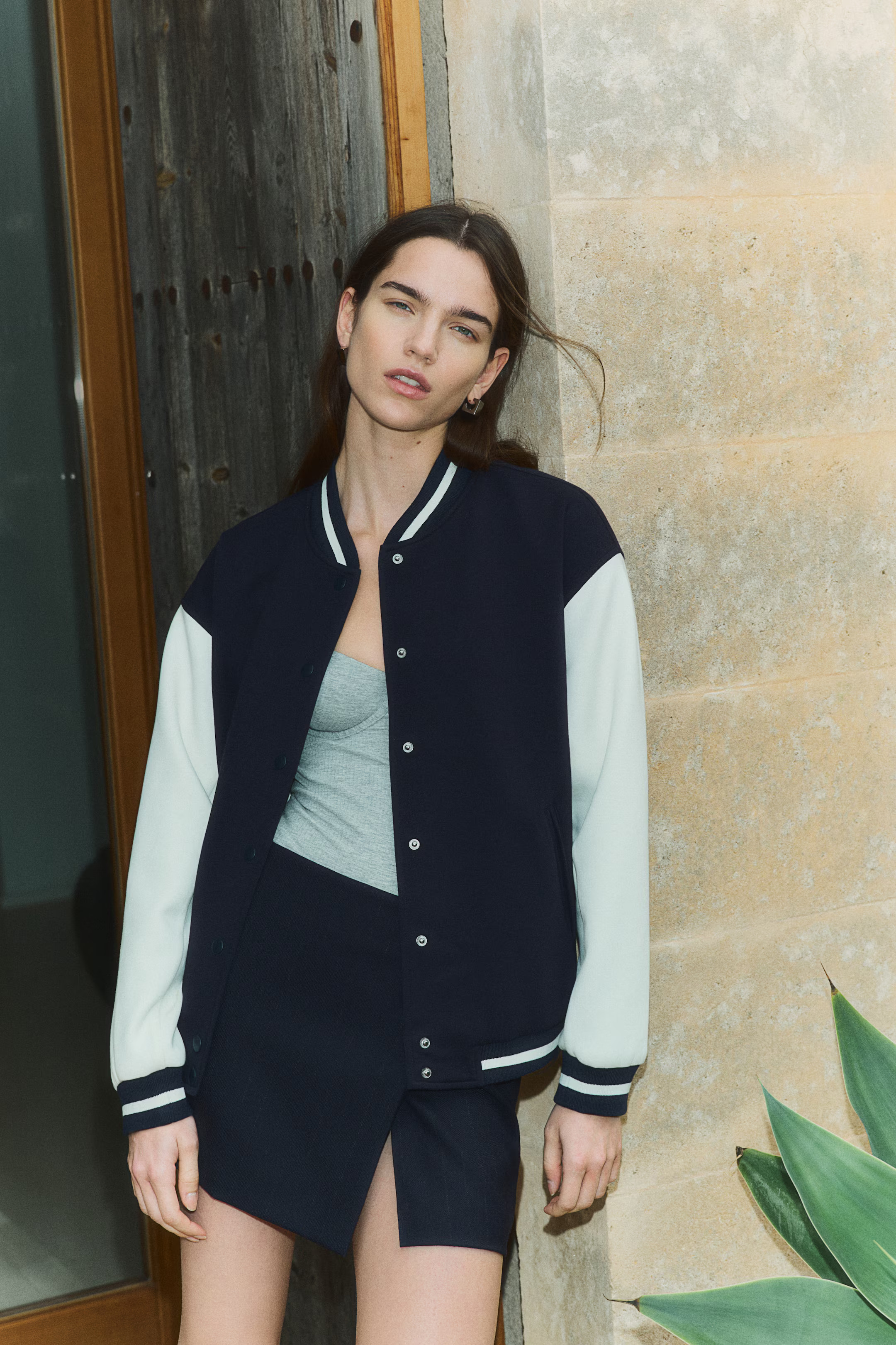 Motif-Detail Baseball Jacket | H&M (US + CA)