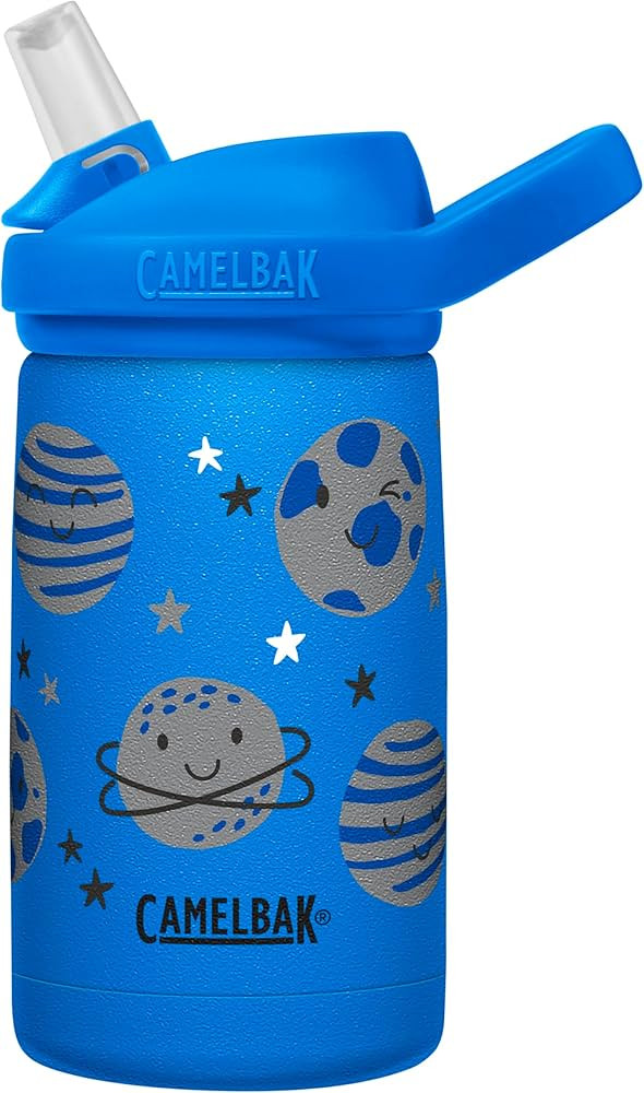 CamelBak Eddy+ Kids Bite Valve Straw Insulated Stainless Steel Water Bottle Space Smiles, 12oz | Amazon (US)