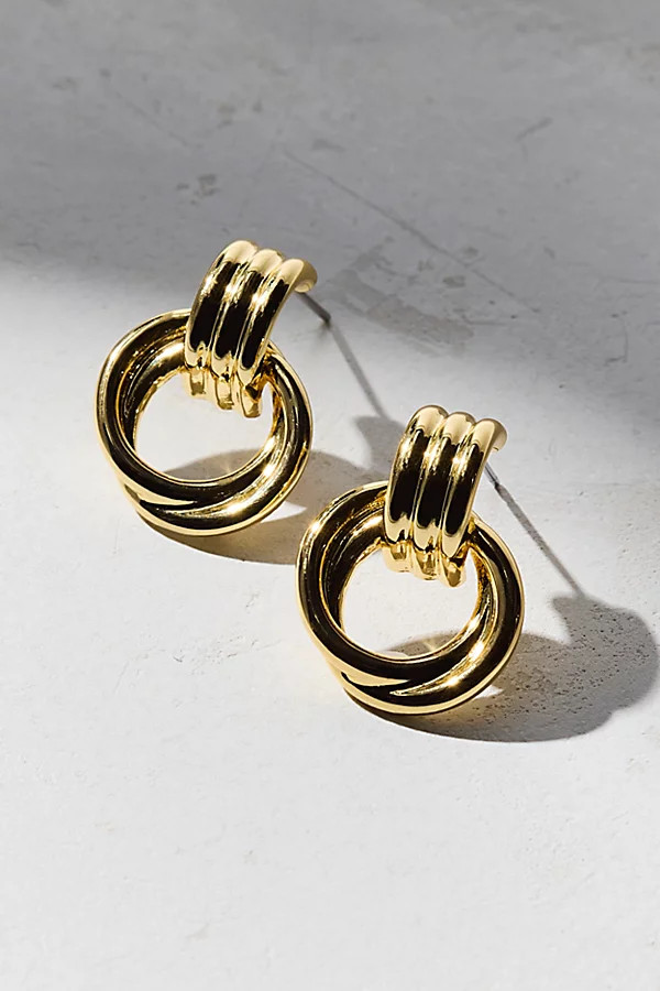 Electric Picks Mini Knocker Earrings in Gold, Women's at Urban Outfitters | Urban Outfitters (US and RoW)
