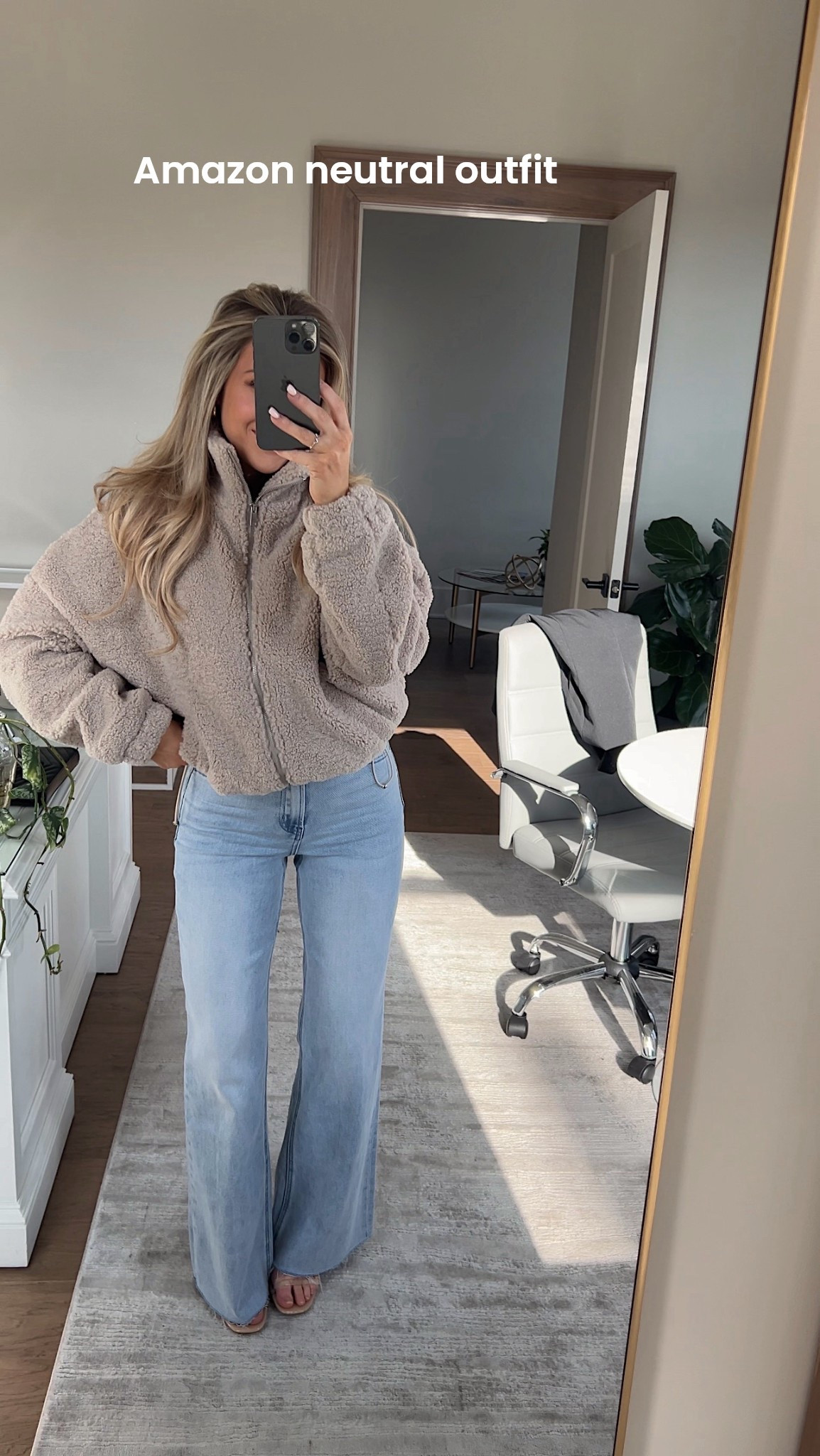 Styling the coziest fleece zip up with these jeans- all from Amazon! Neutral oatmeal sherpa zip-up jacket
Amazon find • cozy everyday layer • under $50

Wearing size 0 in jeans! They are buttery soft. The Sherpa is the softest coziest fleece- you will not regret it! 

#LTKFindsUnder50