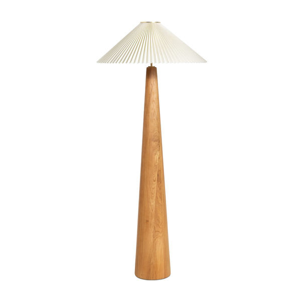 Nora Solid Oak Wood Pleated Floor Lamp | Scout & Nimble