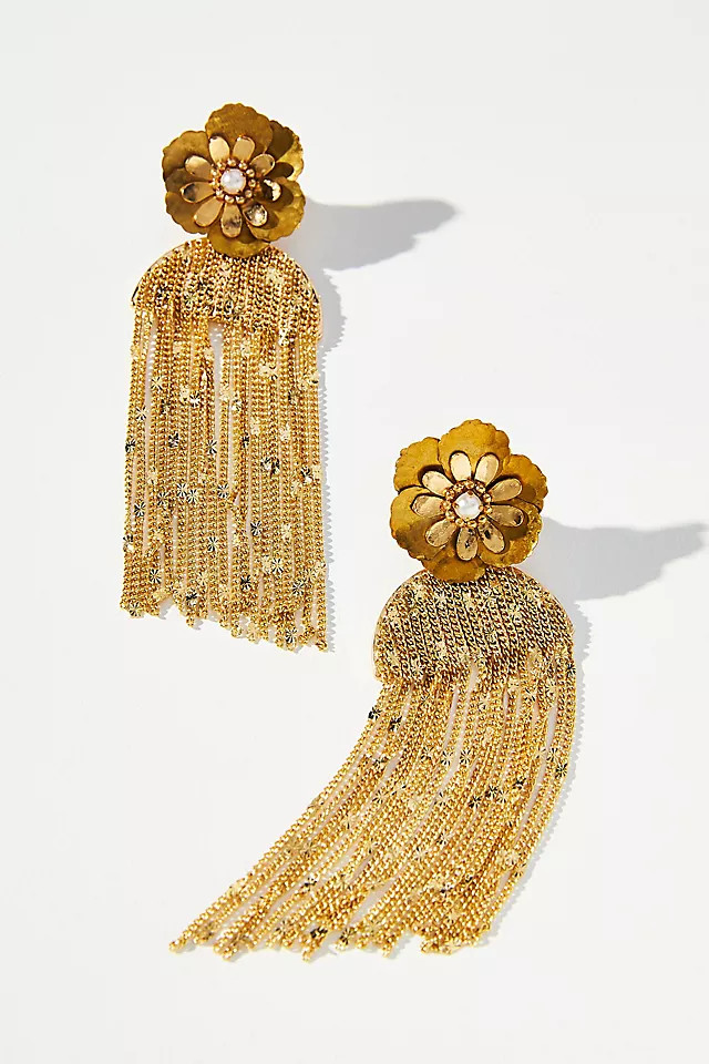 Fringed Floral Drop Earrings | Anthropologie (US)