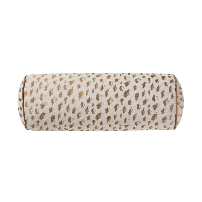 Home Decor Collection 8" x 20" Tan Woven Leopard Bolster Decorative Pillow | Walmart (US)