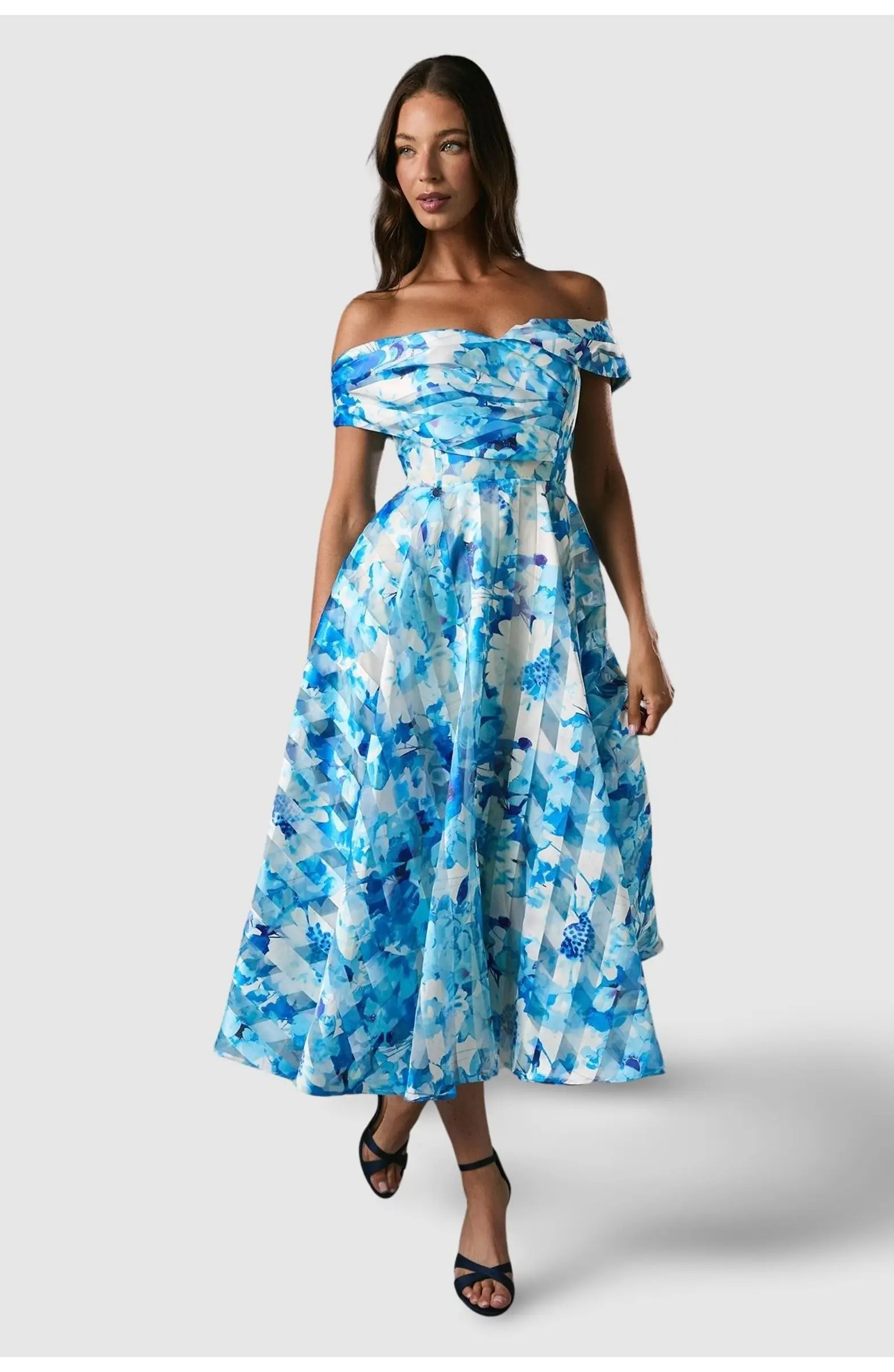 Off-Shoulder Floral Statement Midi Dress | Nordstrom